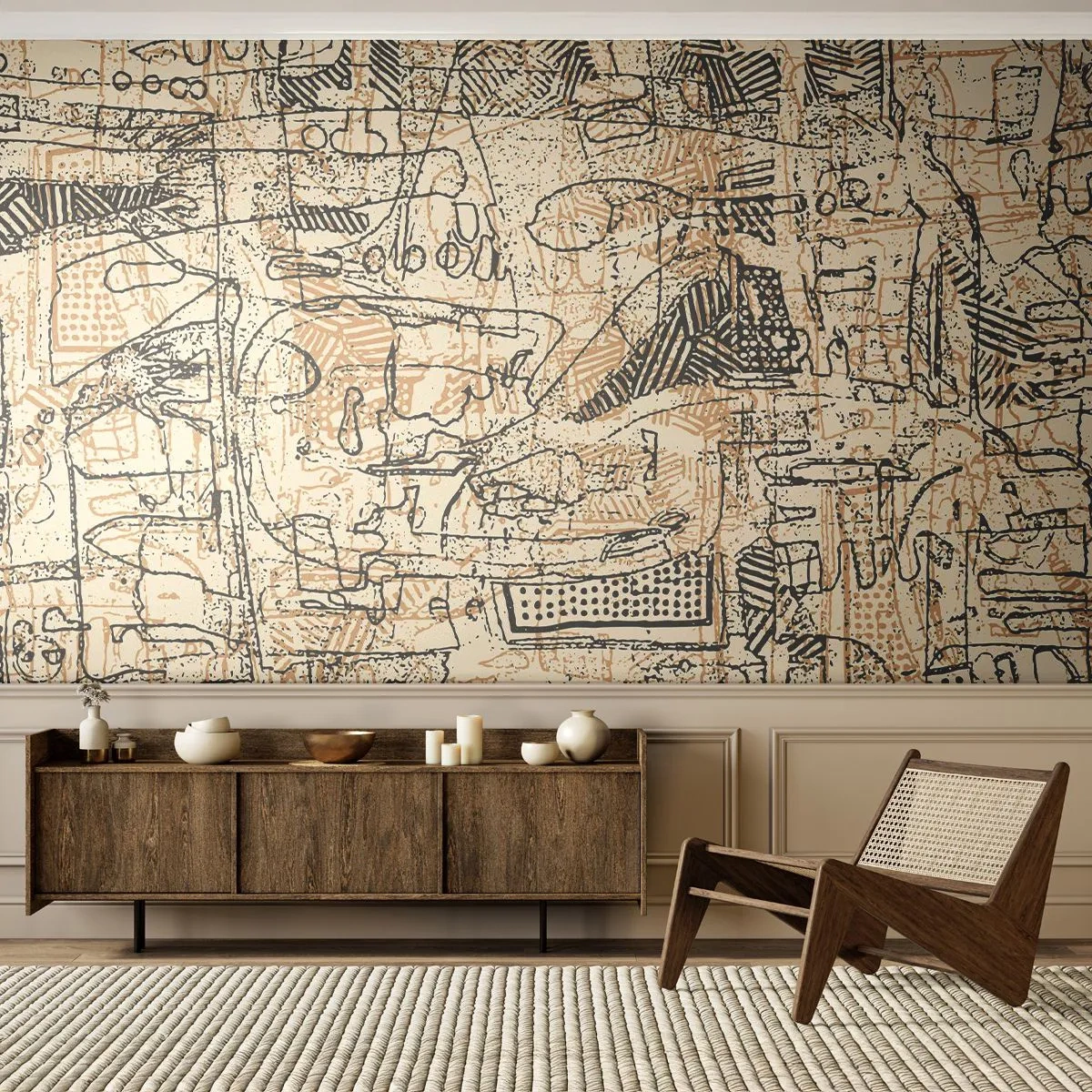 Tapet Premium Sand - Așteaptă să fie descifrat - Grafică, Bucată, Abstracția - 200x140 cm