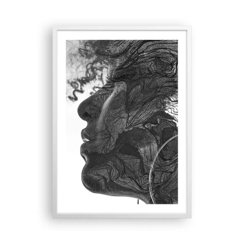 Poster în ramă albă - Încurcată în vise - 50x70 cm