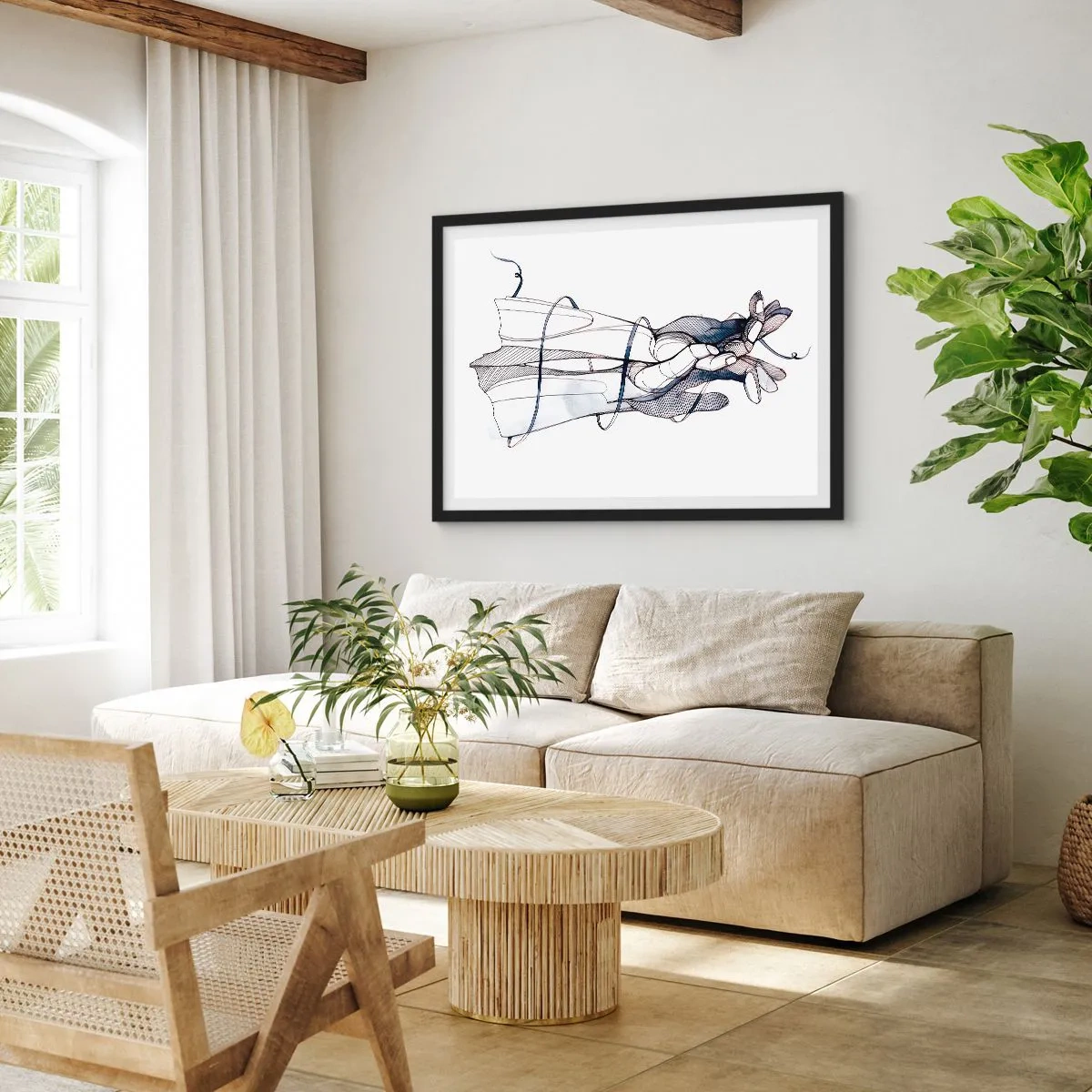 Poster în ramă neagră - Un studiu al atingerii - 70x50 cm