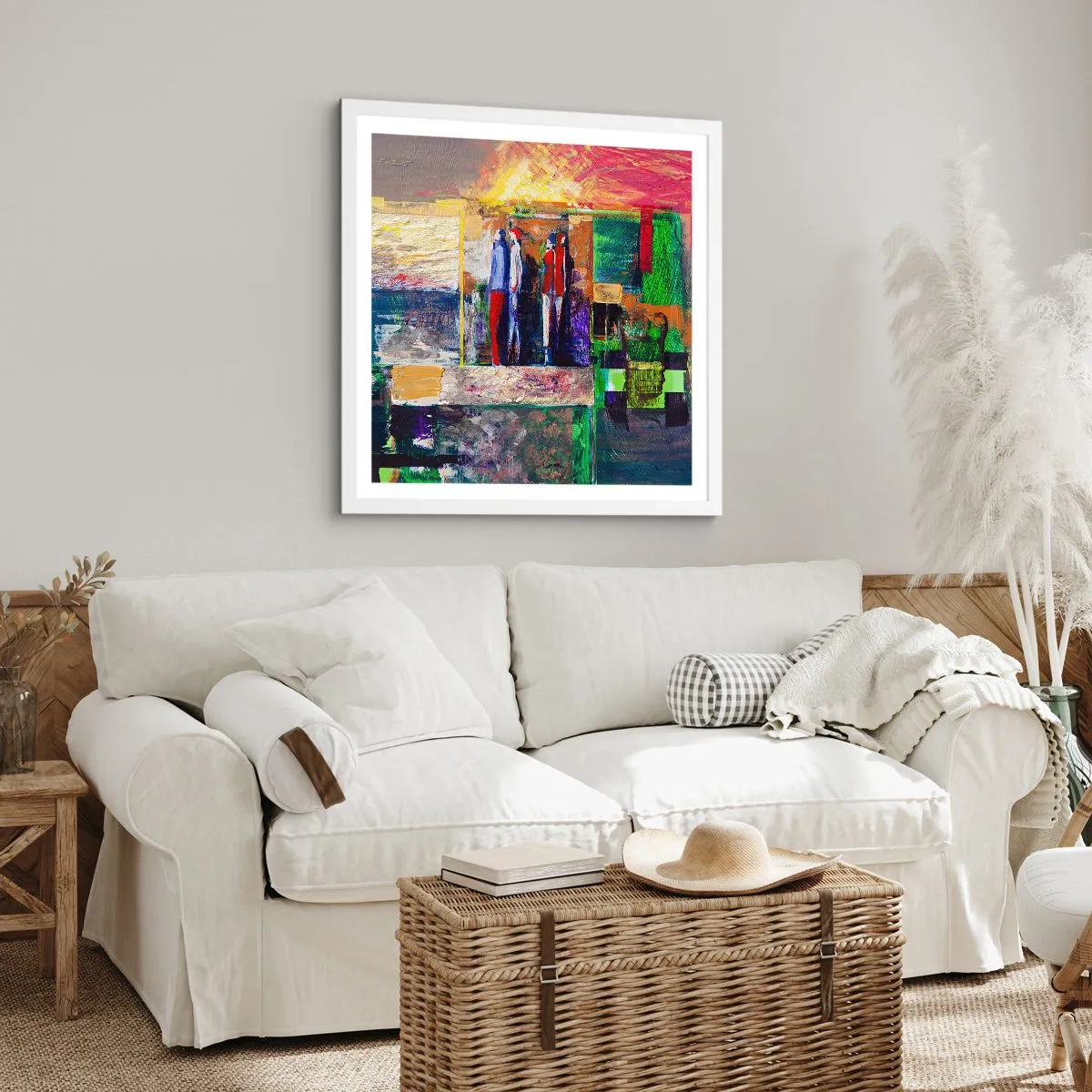 Poster în ramă albă - Relații și emoții - 40x40 cm