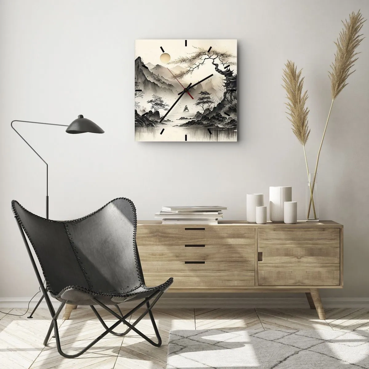 Ceas de perete - Ceas pe sticlă - Farmecul unic al Orientului - 40x40 cm