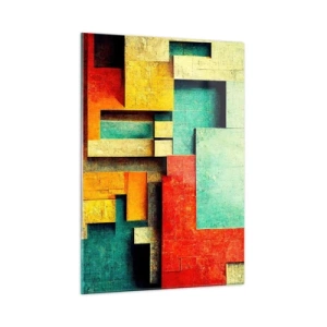 Tablou pe sticlă - Festival de unghiuri drepte - 50x70 cm