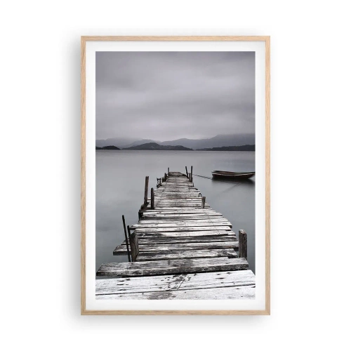 Poster în ramă de stejar deschis - Poți pleca mâine - 61x91 cm