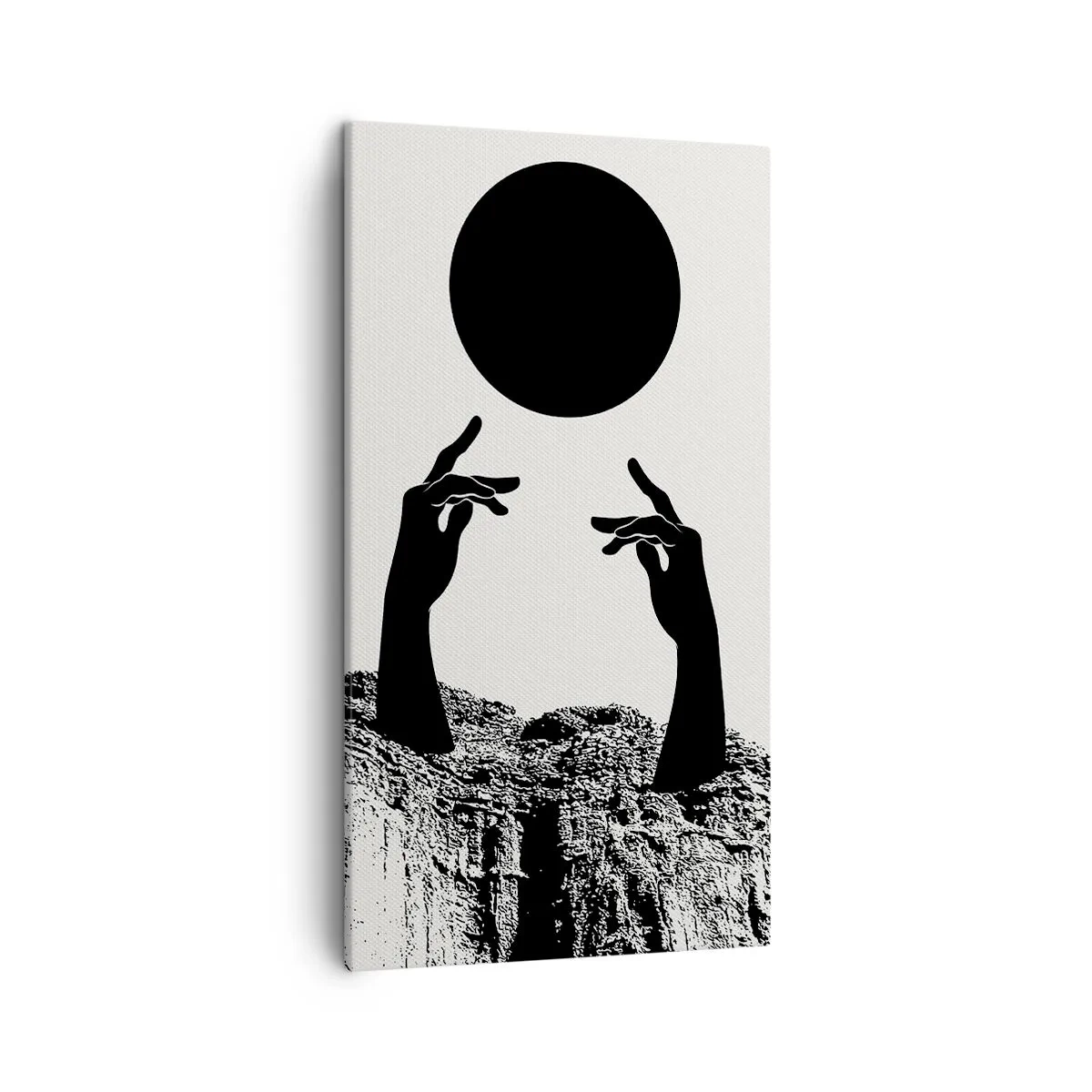 Tablou pe pânză - Compoziție suprarealistă: soarele și tot restul - 45x80 cm