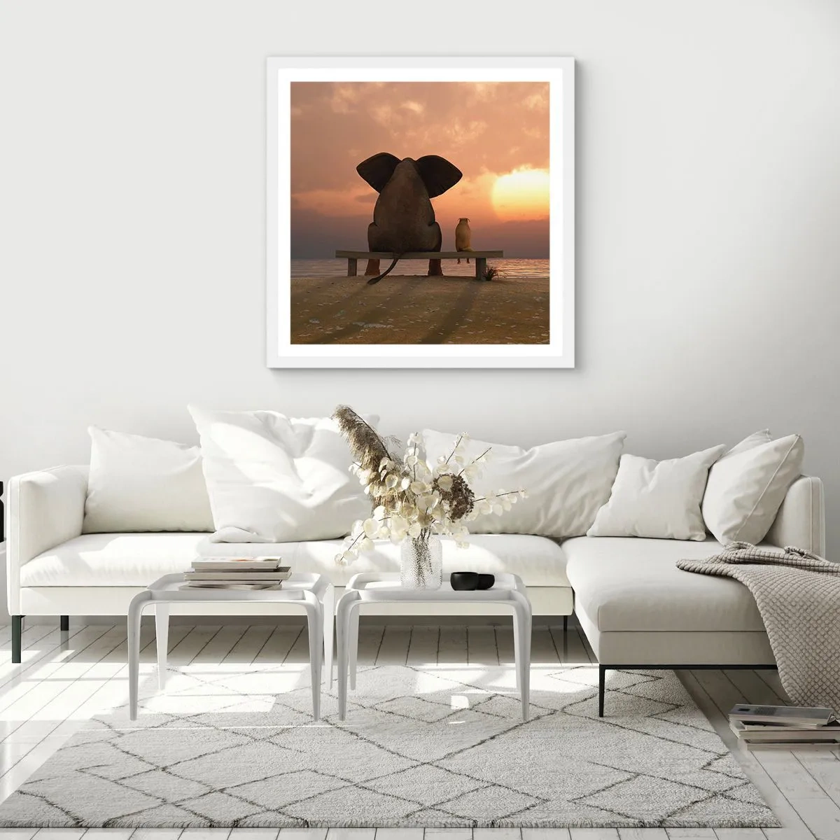 Poster în ramă albă - Este bine să tăcem împreună - 40x40 cm