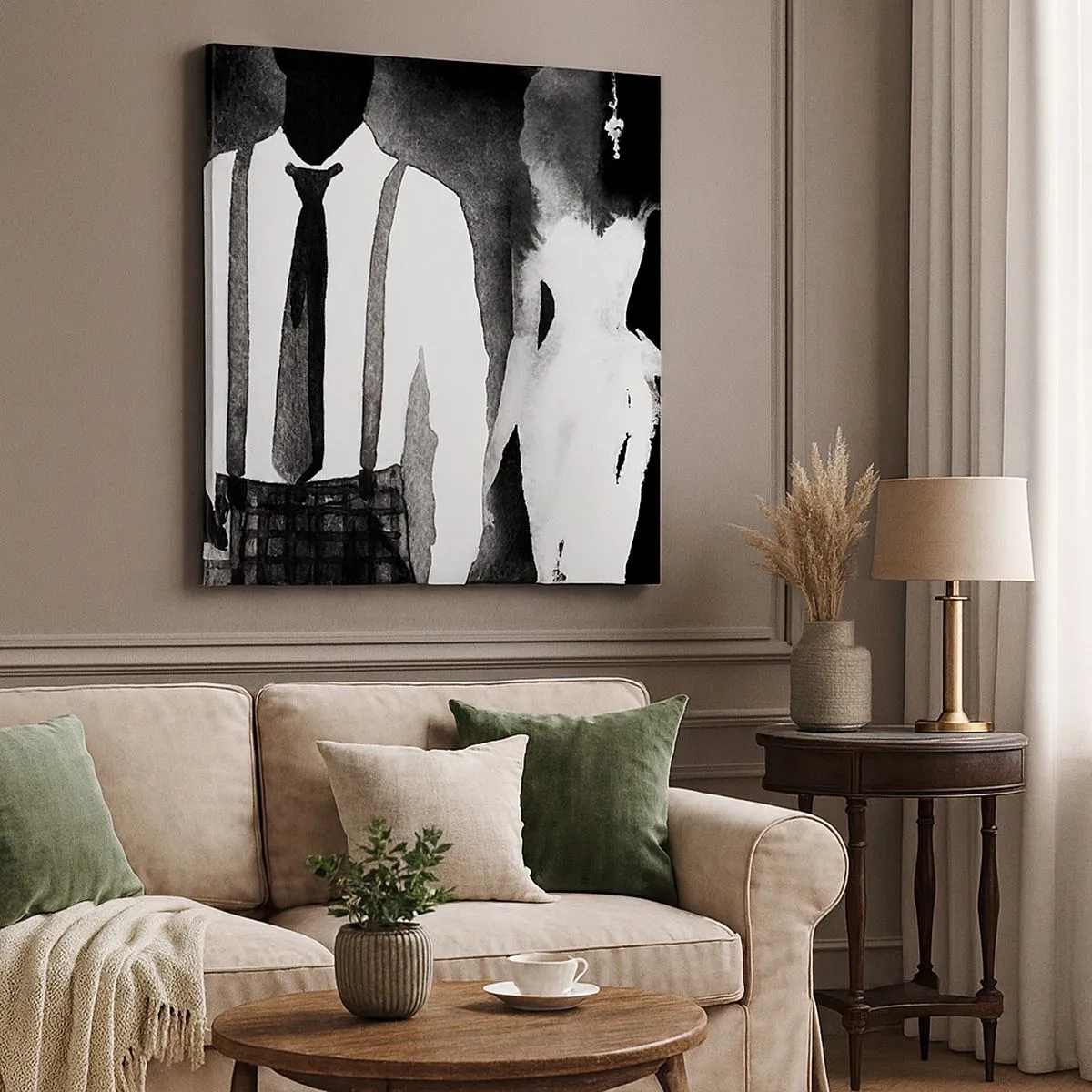 Tablou pe pânză - Într-o atmosferă noir - 30x30 cm