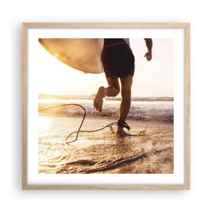 Poster în ramă de stejar deschis - Pentru a întâmpina valul - 50x50 cm