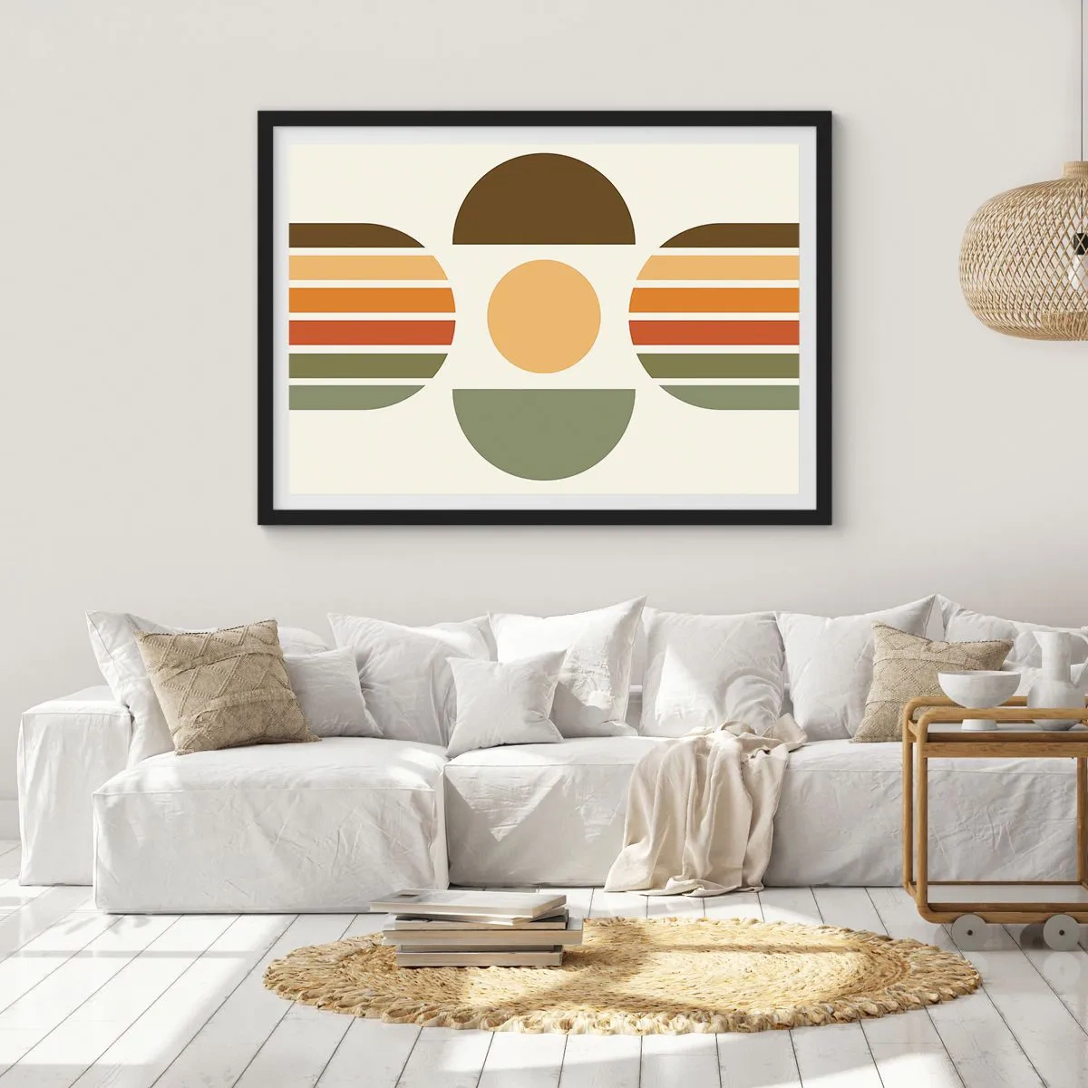 Poster în ramă neagră - În culorile pământului - 100x70 cm