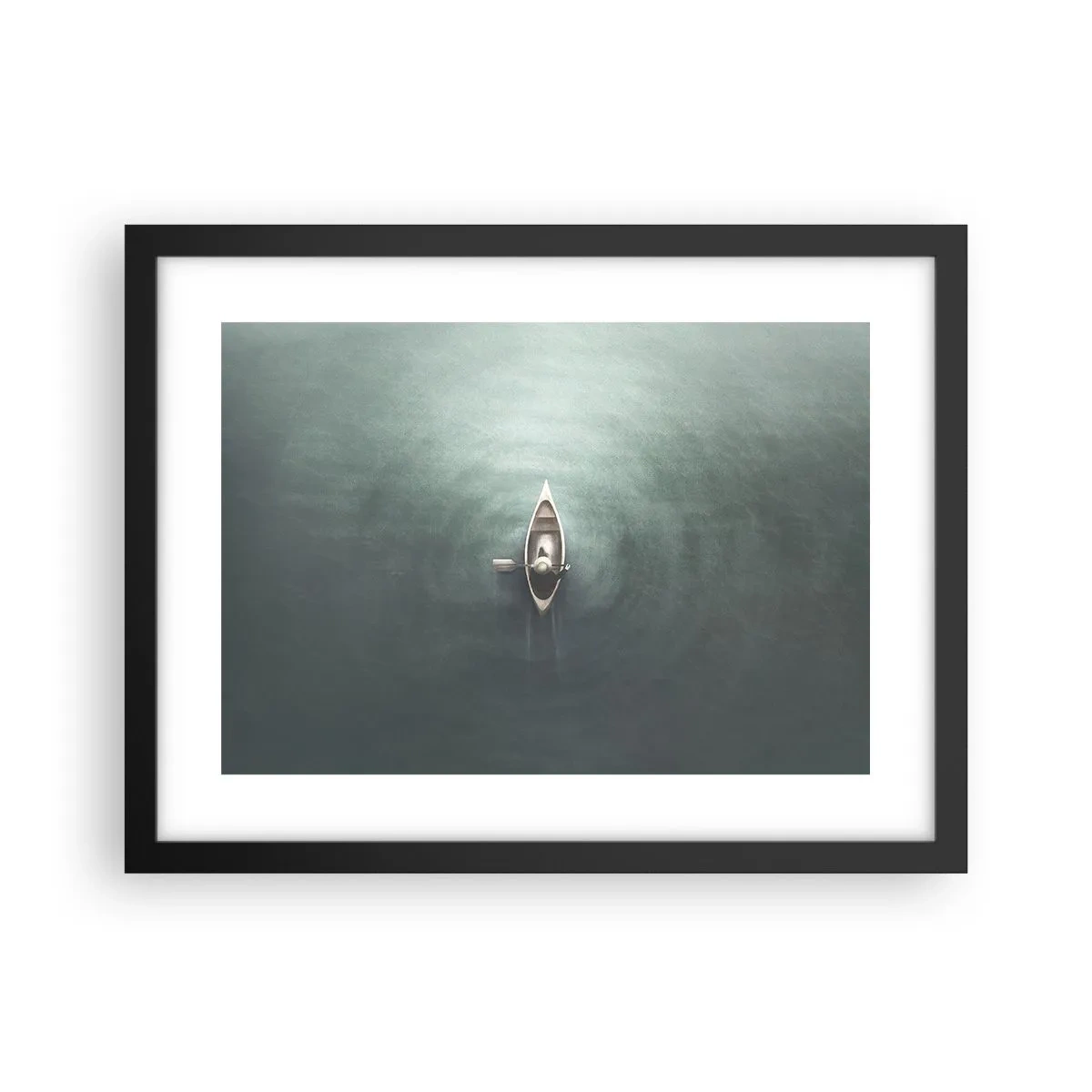 Poster în ramă neagră - Peste lacul luminat de lună - 40x30 cm