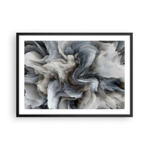 Poster în ramă neagră - Piatră și floare - 70x50 cm