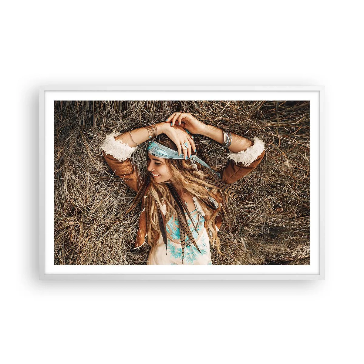 Poster în ramă albă - În drum spre vara iubirii - 91x61 cm