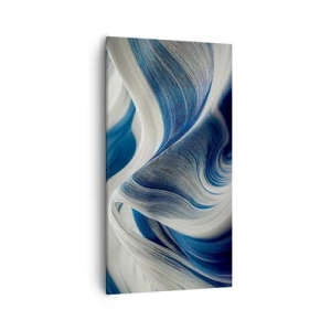 Tablou pe pânză - Fluiditate de albastru și alb - 55x100 cm