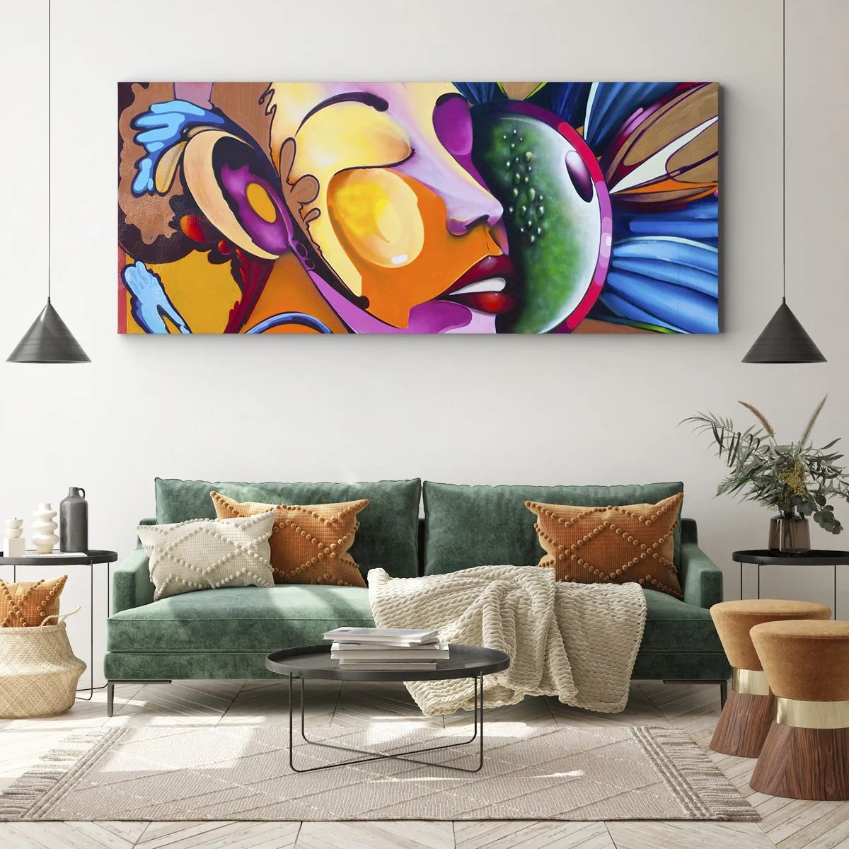 Tablou pe pânză - Atingere de culoare - 140x50 cm