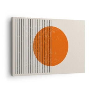Tablou pe pânză Canvas - Soare minimalist cu linii geometrice - 70x50cm - Întotdeauna soarele - Decorațiune modernă pentru perete pentru living și dormitor ARTTOR