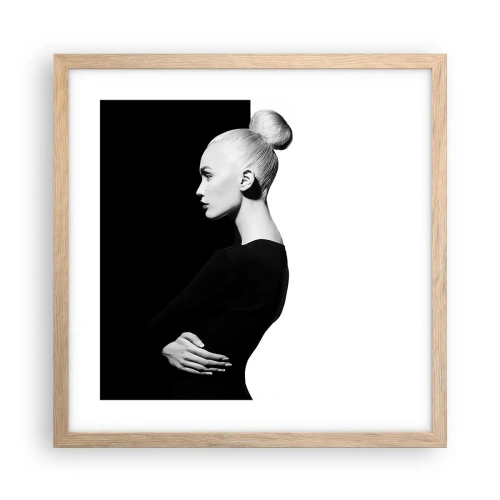 Poster în ramă de stejar deschis - Pur și simplu o femeie - 40x40 cm