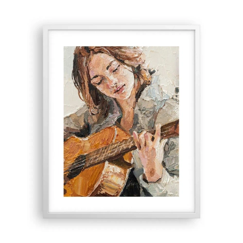 Poster în ramă albă - Concert pentru chitară și inima unei fete - 40x50 cm