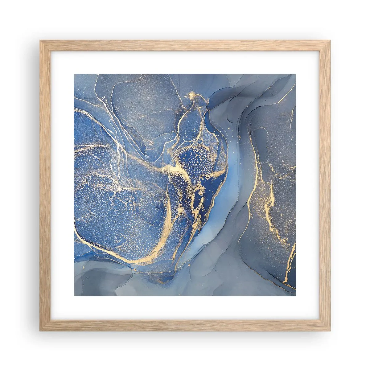 Poster în ramă de stejar deschis - Praf de aur - 40x40 cm