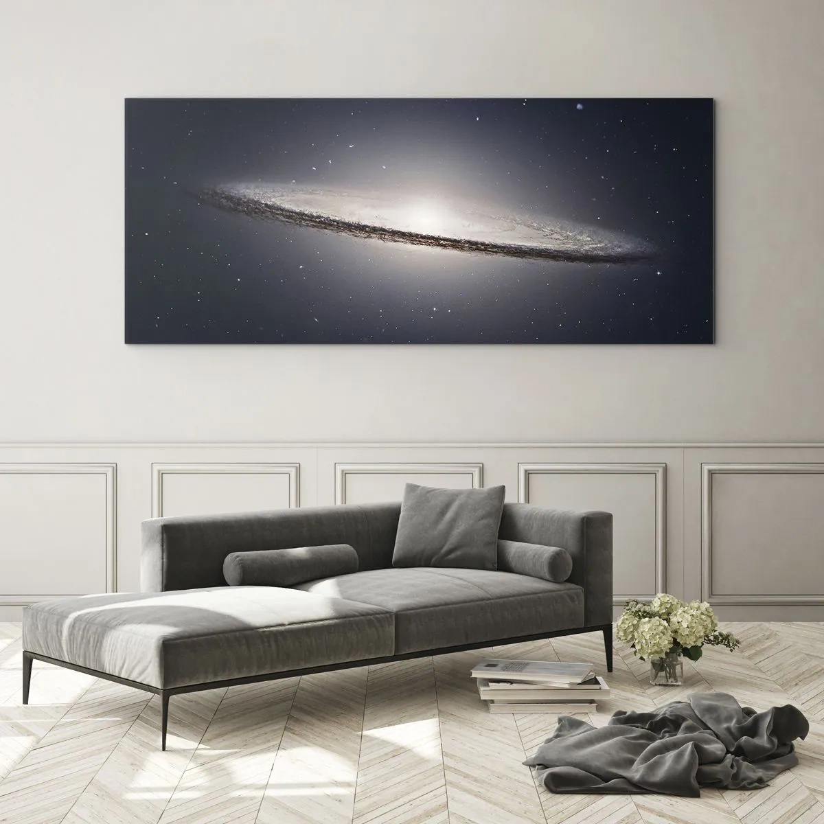 Tablou pe sticlă - Cu mult timp în urmă, într-o galaxie foarte, foarte îndepărtată... - 160x50 cm