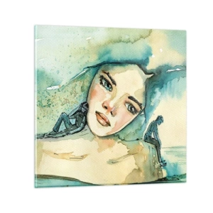 Tablou pe sticlă - Am I blue? - 30x30 cm