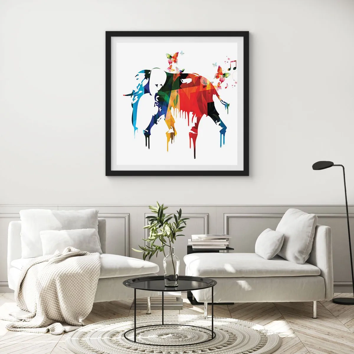 Poster în ramă neagră - Toată lumea poate dansa - 30x30 cm