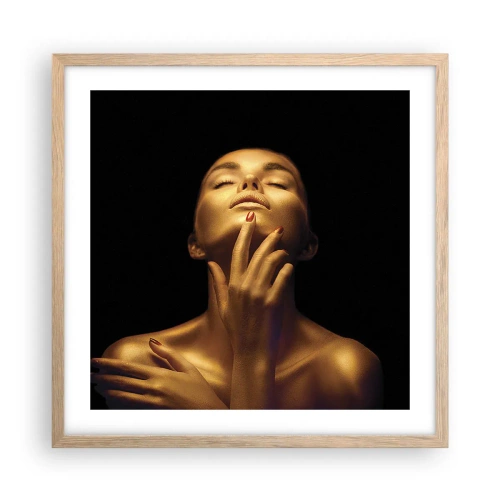 Poster în ramă de stejar deschis - Ca mătasea aurie - 50x50 cm