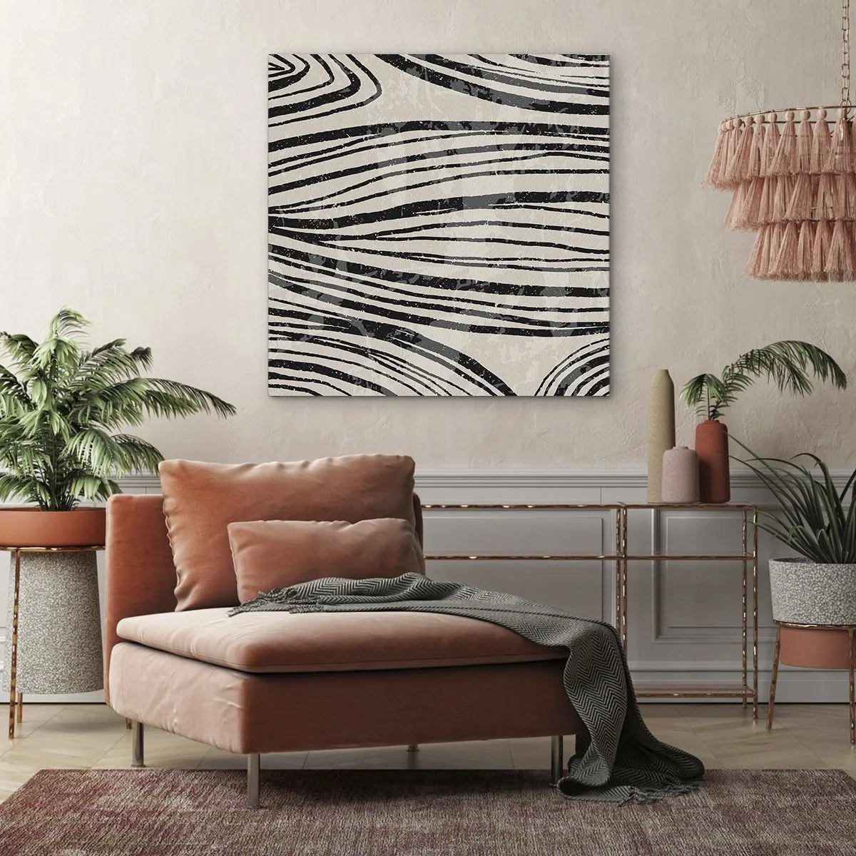 Tablou pe pânză - Deversare de linii - 60x60 cm