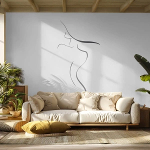 Tapet Standard Eco - E insesizabilă ca un val - Abstracția, Corpul Femeii, Femeie În pălărie - 200x140 cm