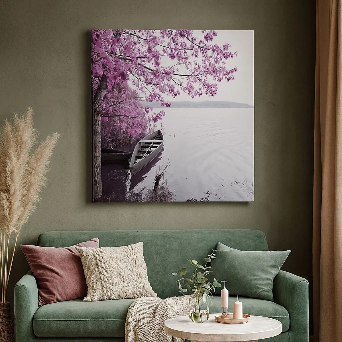 Tablou pe pânză - În tăcerea roz - 30x30 cm