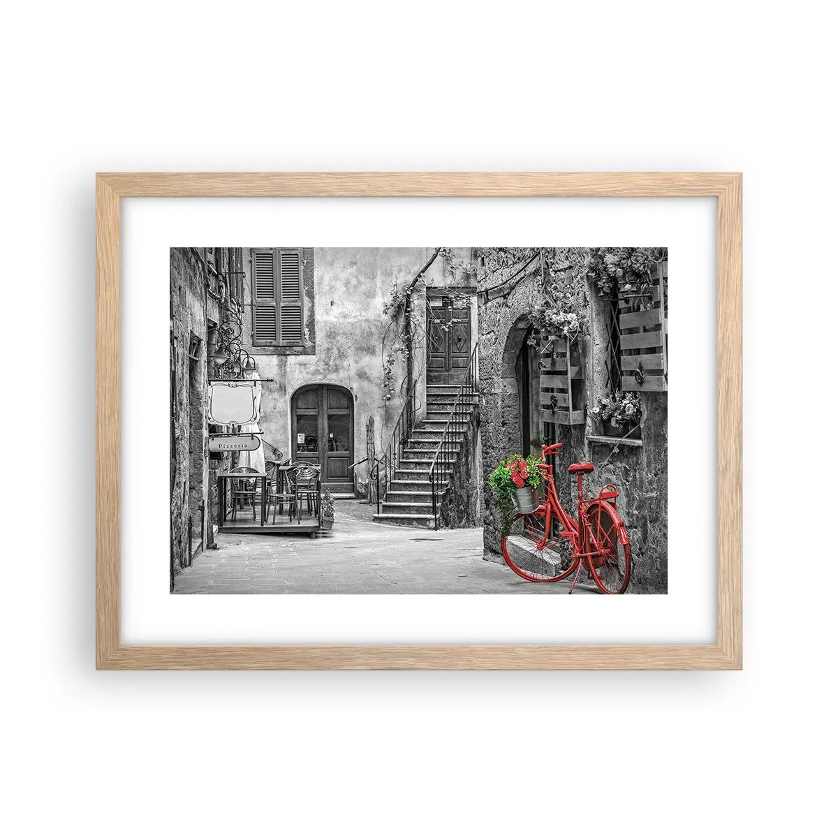 Poster în ramă de stejar deschis - Alee din Toscana - 40x30 cm