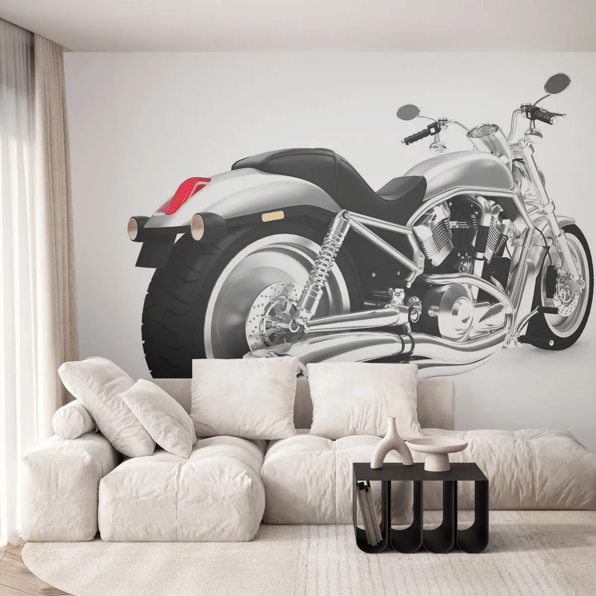 Tapet Premium Sand - Visul unui colecționar - Automobile, Motocicletă, Chopper - 100x70 cm