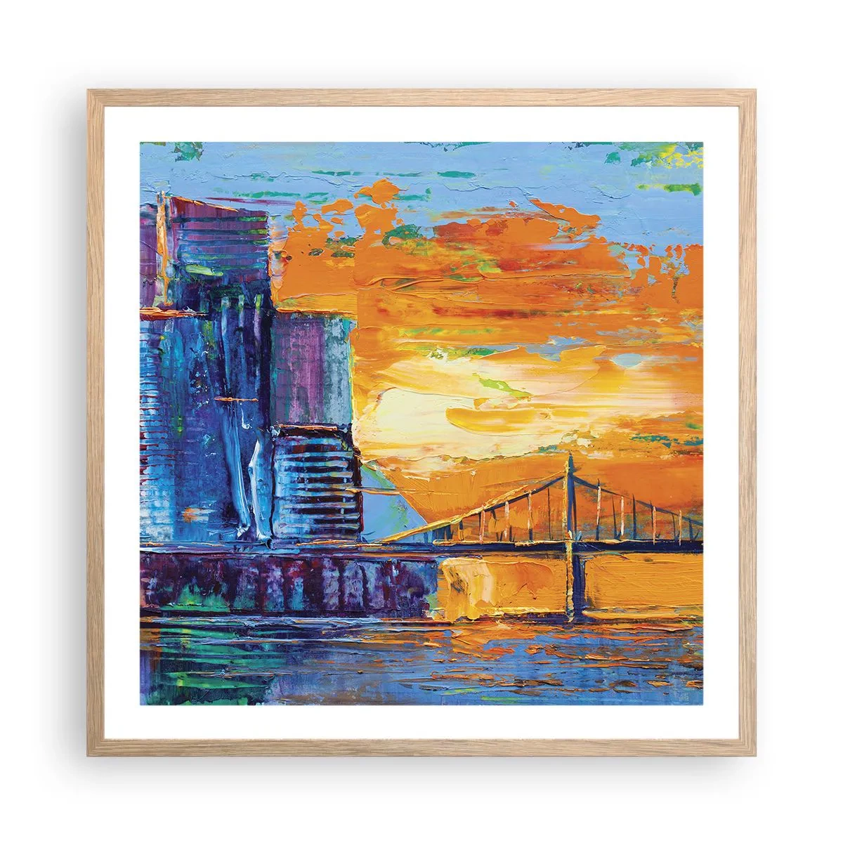 Poster în ramă de stejar deschis - Cultură și natură - 60x60 cm