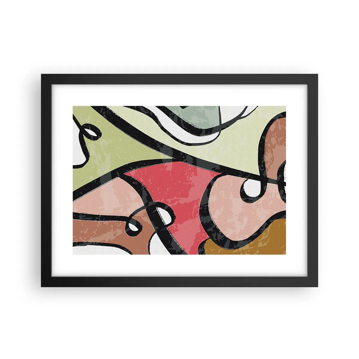 Poster în ramă neagră - Piruetă printre culori - 40x30 cm