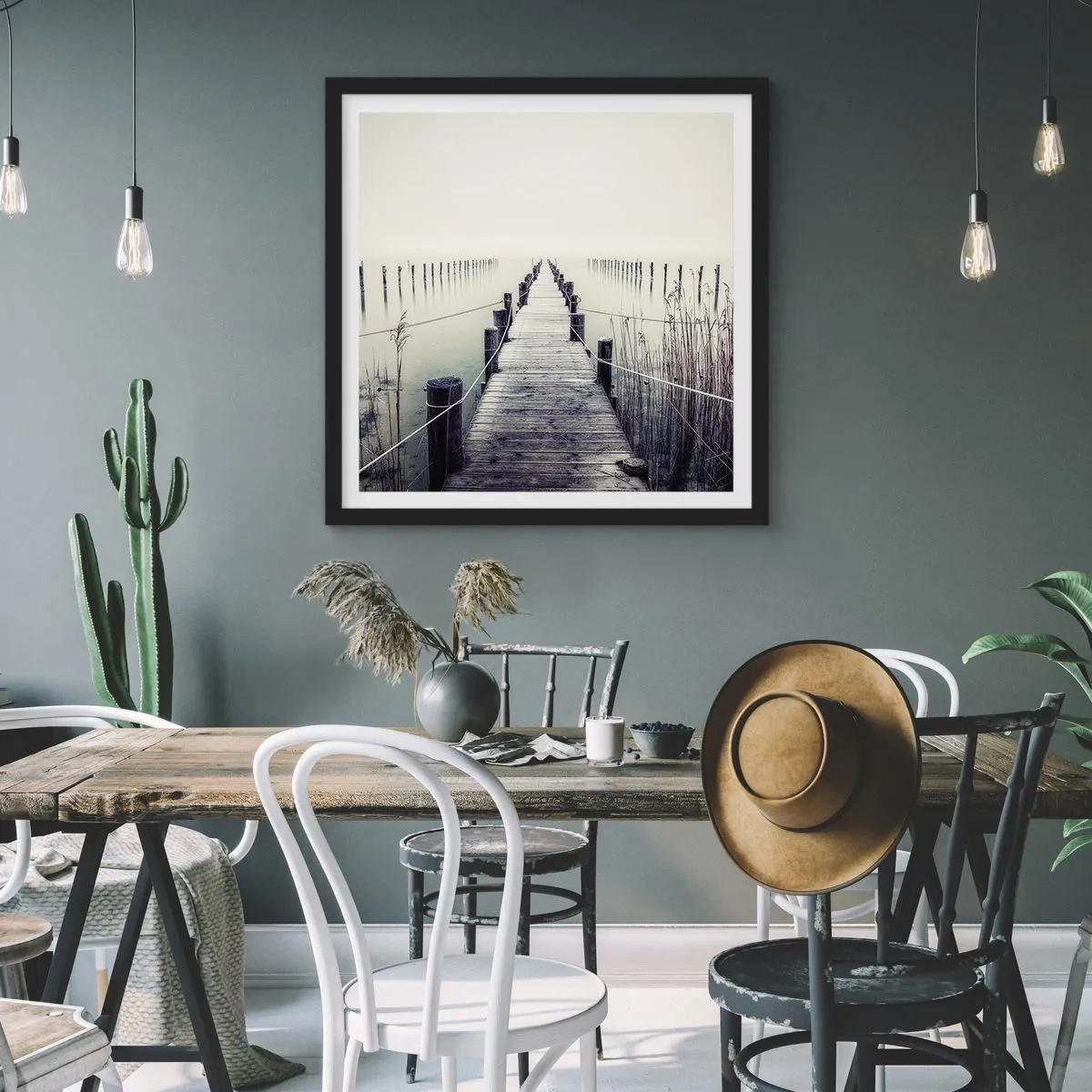 Poster în ramă neagră - Scufundă-te în pace - 60x60 cm