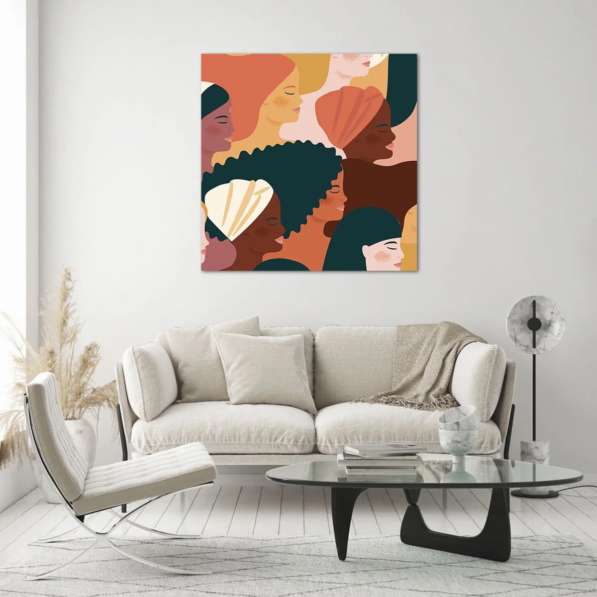 Tablou pe sticlă - Numai feminitate - 50x50 cm