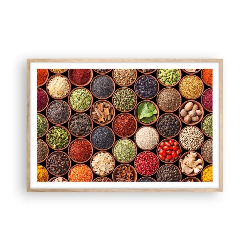 Poster în ramă de stejar deschis - Toate gusturile lumii - 91x61 cm