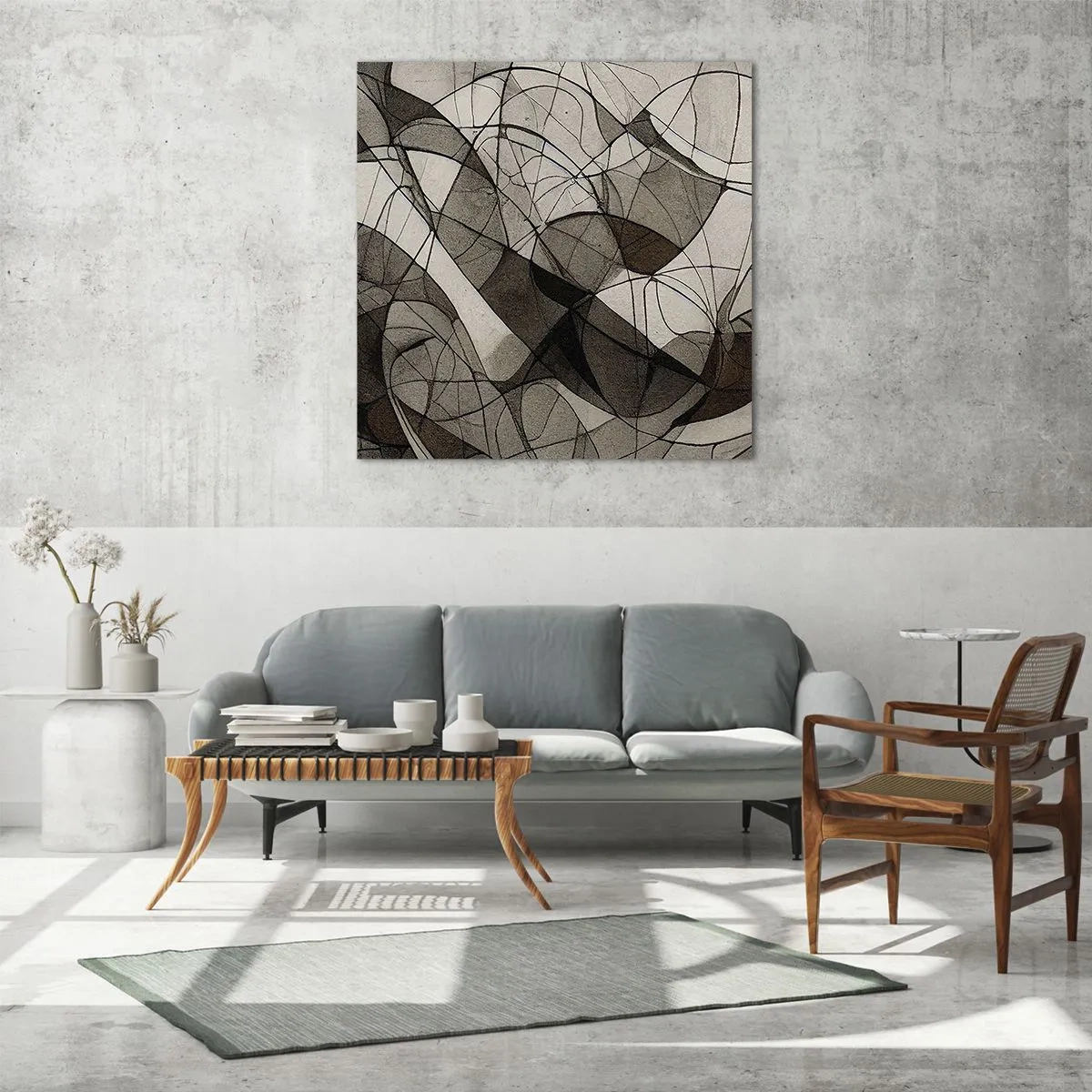 Tablou pe sticlă - Circulația culorilor pământului - 70x70 cm