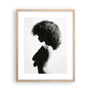 Poster în ramă de stejar deschis - Ca o floare pe o tulpină subțire - 40x50 cm