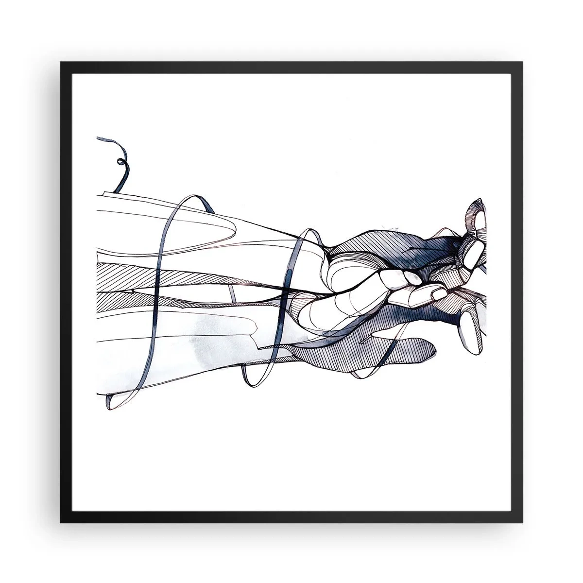 Poster în ramă neagră - Un studiu al atingerii - 60x60 cm