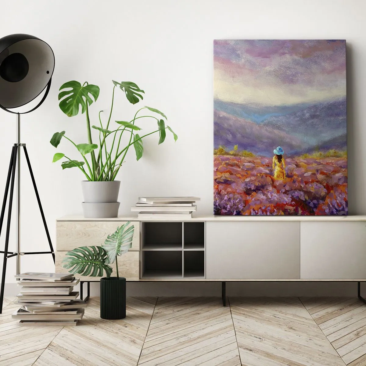 Tablou pe pânză - Într-o lume de lavandă - 45x80 cm