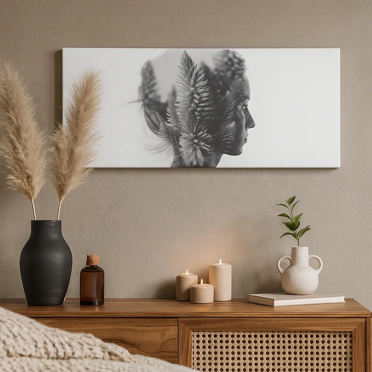 Tablou pe pânză - Doamna din pădurea de pini - 30x30 cm