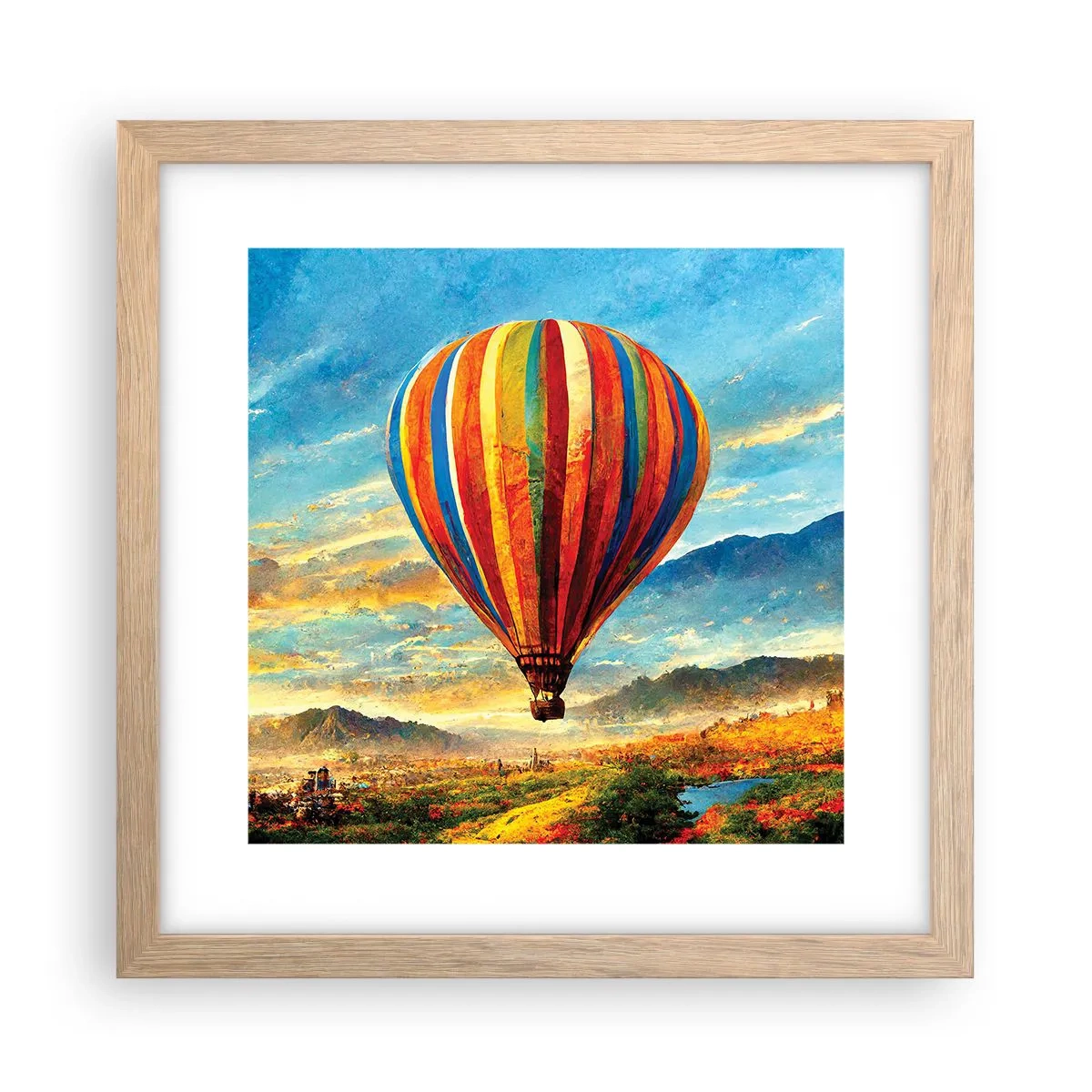 Poster în ramă de stejar deschis - În liniște puteți vedea mai multe - 30x30 cm