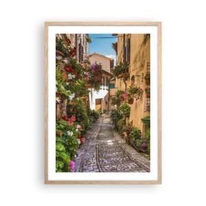 Poster în ramă de stejar deschis - Străduță italiană - 50x70 cm