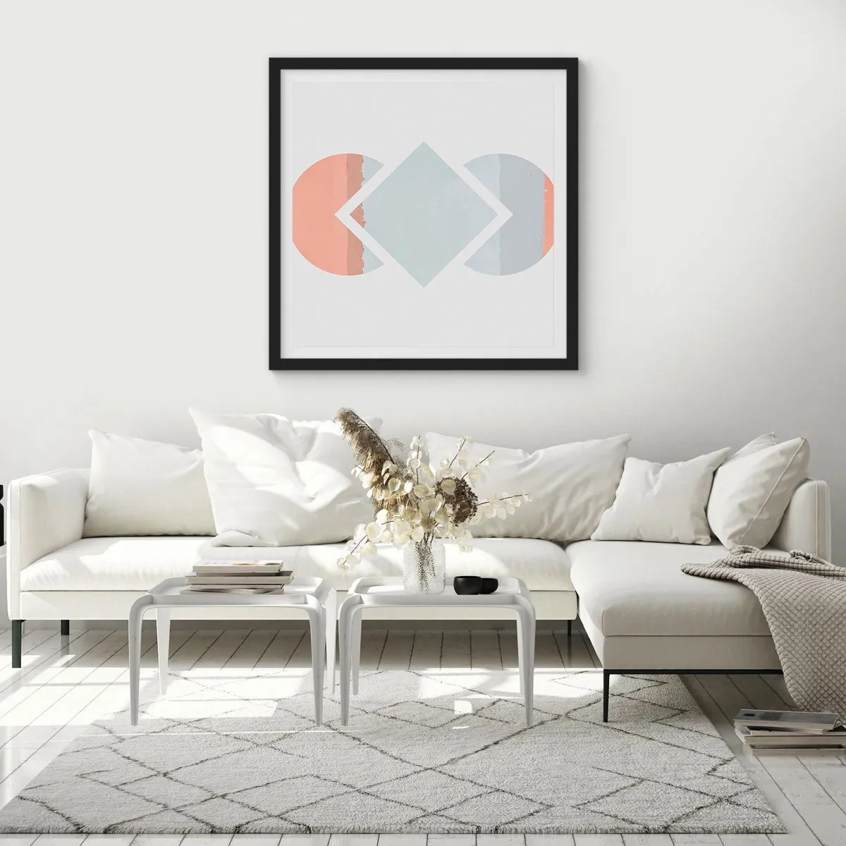 Poster în ramă neagră - Situația este clară - 40x40 cm