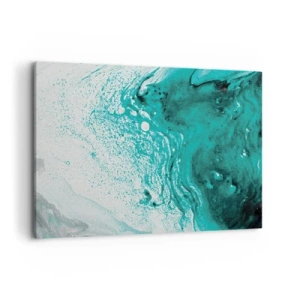 Tablou pe pânză - Dizolvându-se în alb și turcoaz - 120x80 cm