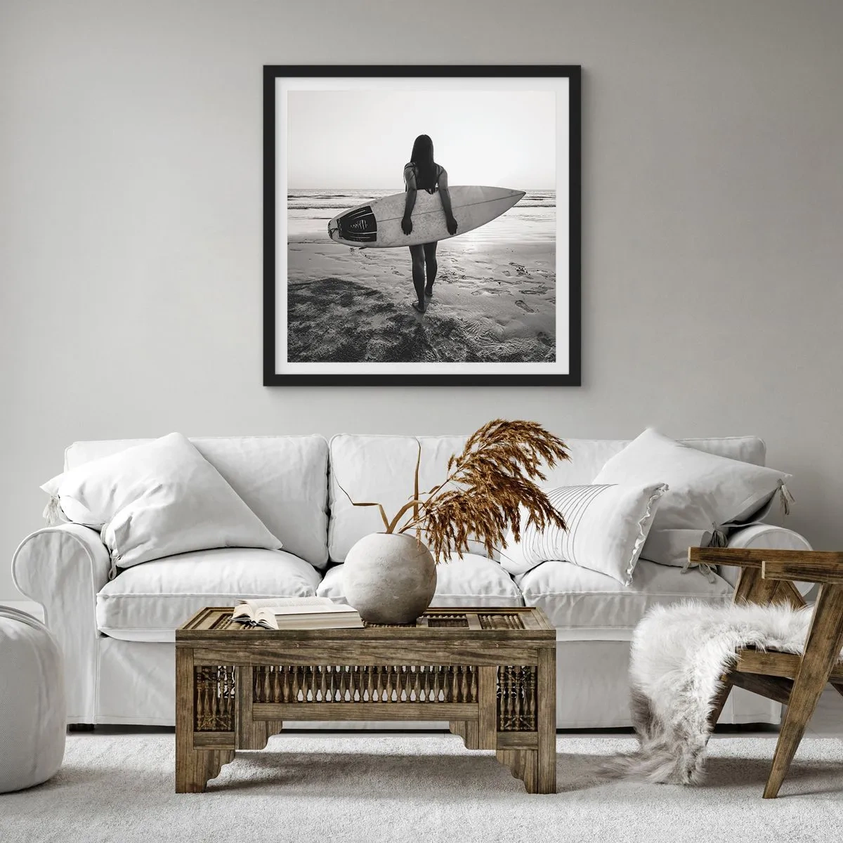 Poster în ramă neagră - Fiica valului mării - 30x30 cm