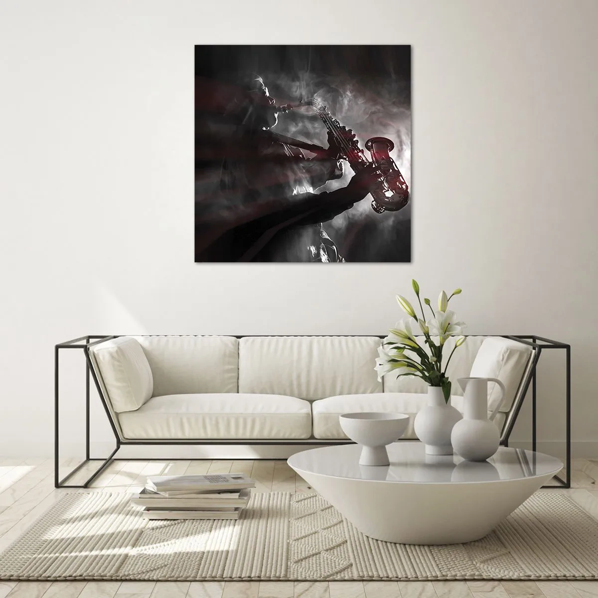 Tablou pe sticlă - În aburul jazzului - 30x30 cm