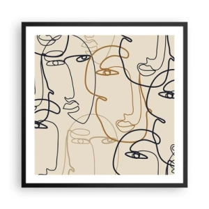 Poster în ramă neagră - Portret multiplicat - 60x60 cm