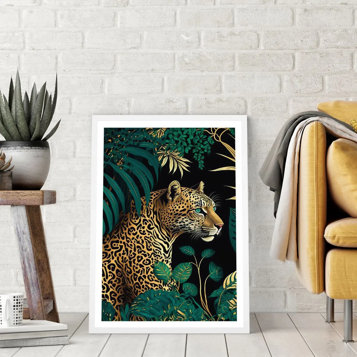 Poster în ramă albă - Domnitorul junglei - 70x100 cm