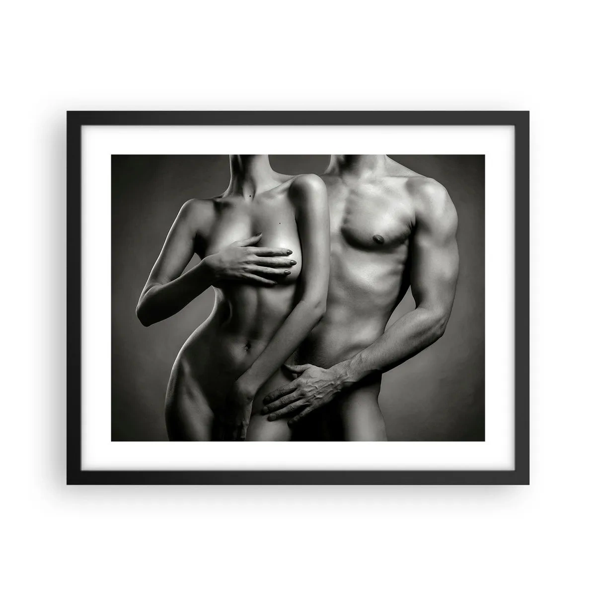 Poster în ramă neagră - Adam și Eva - 50x40 cm