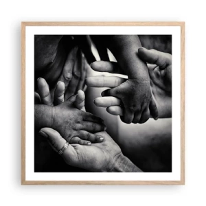Poster în ramă de stejar deschis - A fi om - 60x60 cm